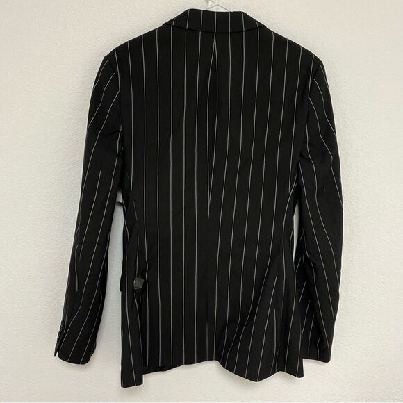 ASOS Design NWT Black Striped Two Button Single Breasted Blazer - Picture 5 of 5